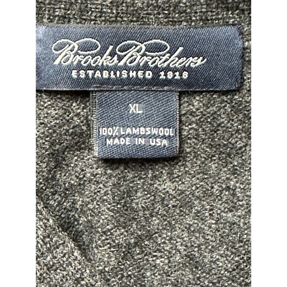 Brooks Brothers Wool Sweater Vest Vneck Mens XL USA Grey - Picture 5 of 6